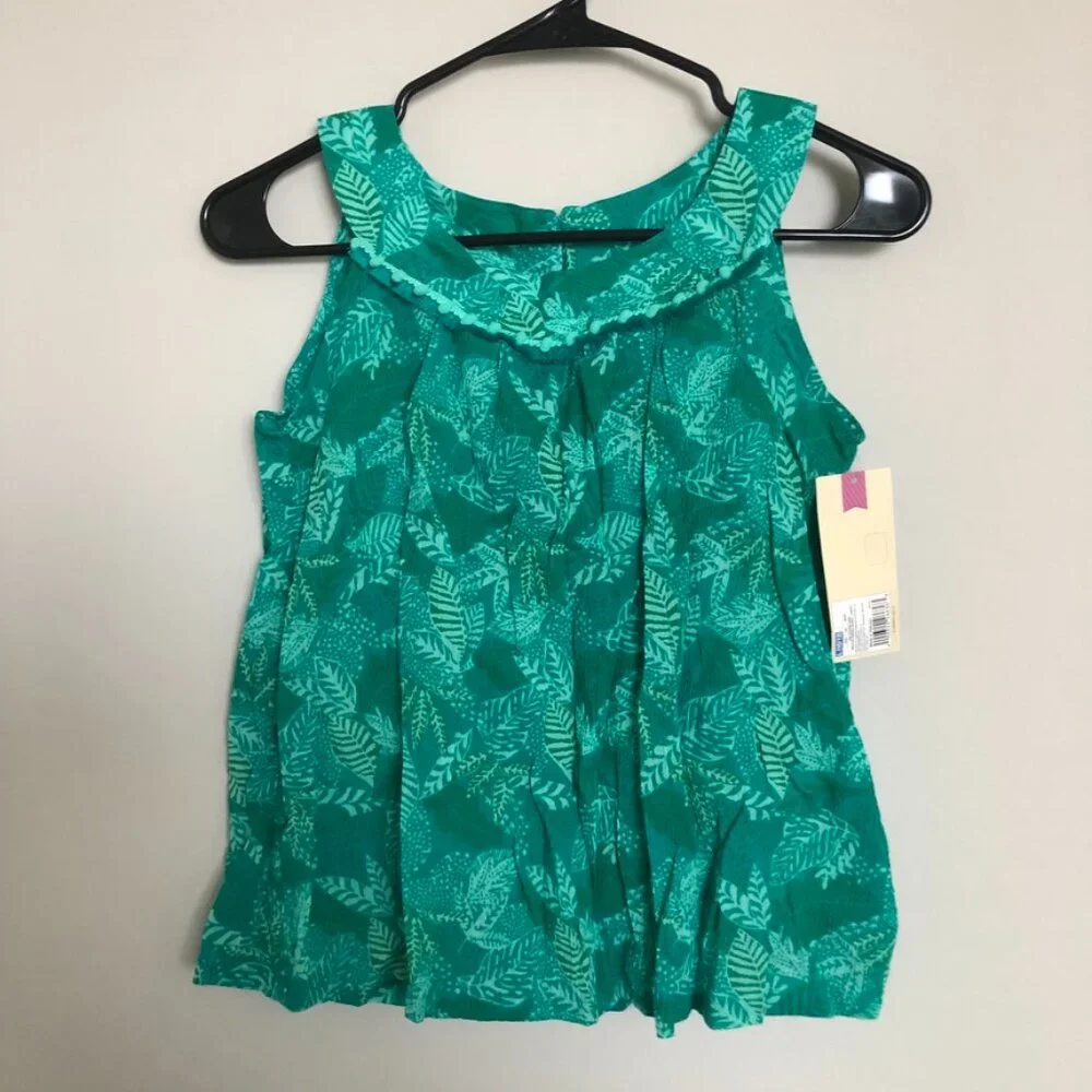 Cherokee Girls Leaf Print Sleeveless Top NWT Size L (10–12)
